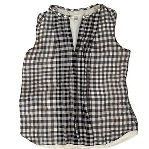 Navy gingham J. Crew silk sleeveless top size 4